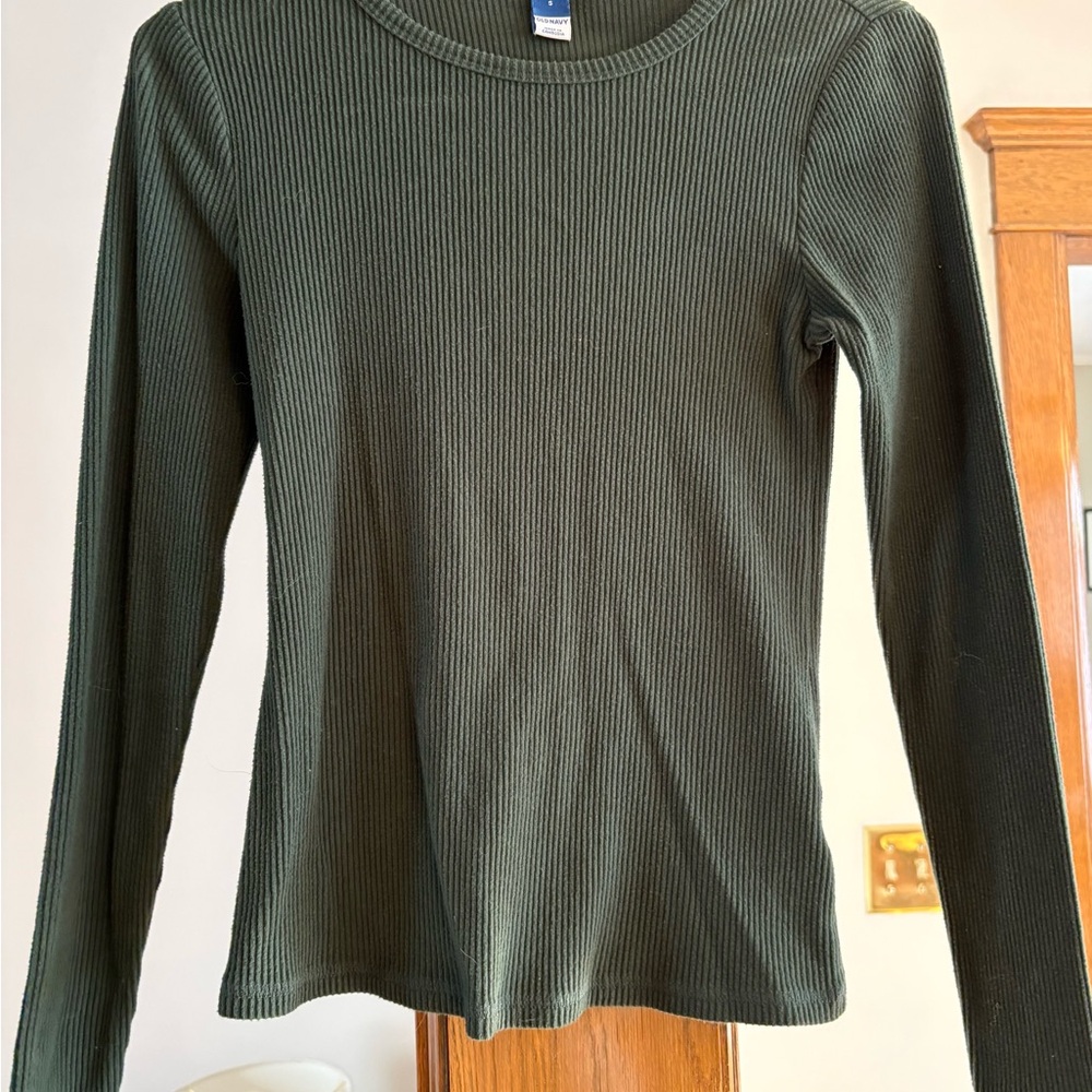 Old Navy Ribbed Long Sleeve Top - Green